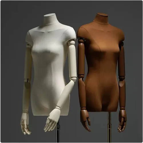 Vista 4 de Maniquí femenino Torso Exhibición de ropa Modelo Soporte de cuerpo 55.1-74.8 pulgadas, altura ajustable para vestido, joyería, costura ropa