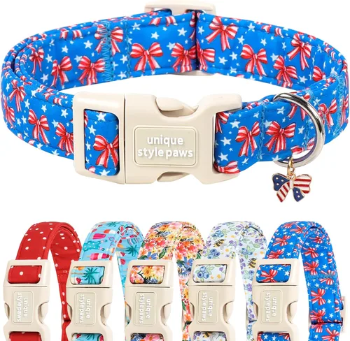 Vista 85 de Unique style paws Collar de perro con hebilla de plástico con colgante, collar de cachorro para primavera y verano, traje de baño para fiesta