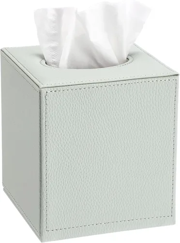 Vista 16 de Sumnacon Funda de Caja de Paños Cuadrada Elegante Caja de Paños con Base Magnética de PU, Funda de Paños de Cuero en Cubo para Sala de Estar, Baño