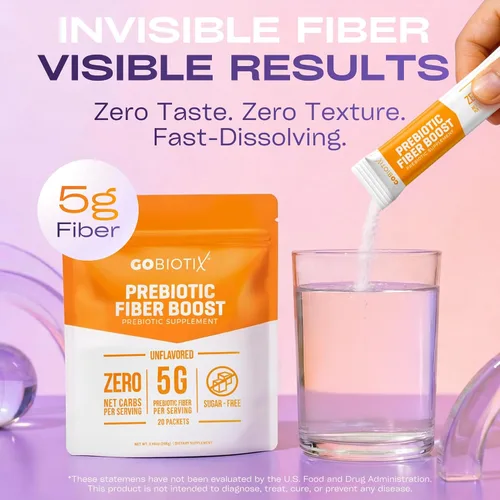Vista 2 de Suplemento de fibra prebiótica: Ayuda a la salud intestinal y la regularidad digestiva, Suplemento de fibra en polvo soluble para mujeres y hombres