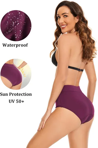 Vista 4 de OVRUNS Traje de baño de época a prueba de fugas, parte inferior de bikini impermeable para adolescentes, niñas, mujeres