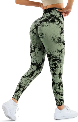 Vista 5 de A AGROSTE Leggings de entrenamiento sin costuras para mujer con bolsillos, levantamiento de glúteos, leggings de gimnasio de cintura alta