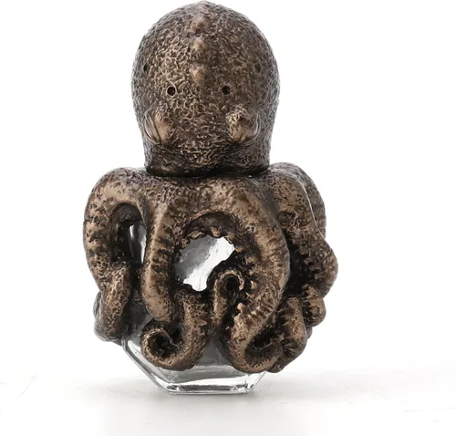 Vista 9 de Veronese Design 0.28 oz enojado pulpo Rollerball botella de perfume de resina estatuilla pintada a mano acabado de bronce