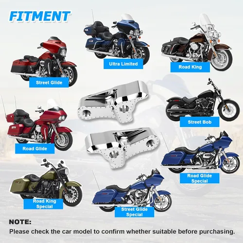 Vista 6 de Kit de bloques de bajada trasera de motocicleta de 2 pulgadas para Harley Davidson Touring Street Glide 2002-2023 (cromado)