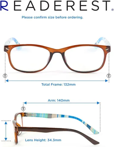 Vista 4 de Readerest Blue Light Reading Glasses - Lightweight Computer Glasses w/Spring Hinges - UV Protection, Anti Glare & Eye Strain