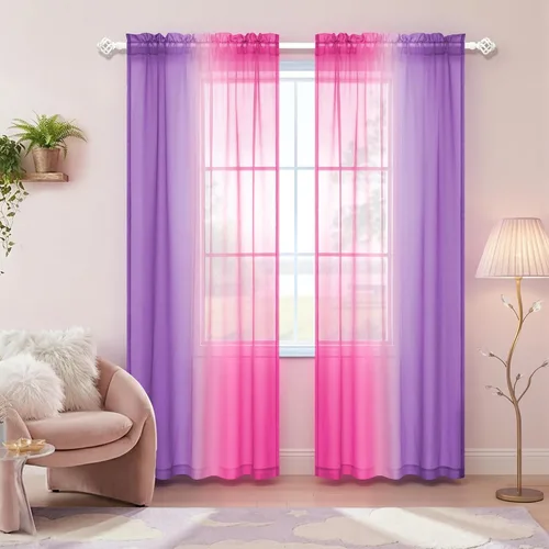 Vista 11 de KOUFALL - Cortinas cortas transparentes de 45 pulgadas de largo para decoración de baño, juego de 2 paneles con bolsillo para barra, cortinas