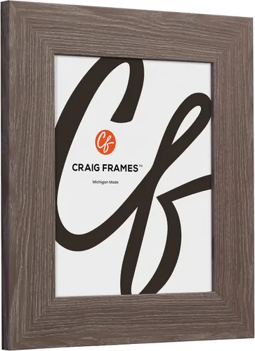 Vista 3 de Craig Frames American Barn, marco de fotos de 4 x 5, madera de granero sintética, gris granja Displays photos and prints behind clear glass, ready