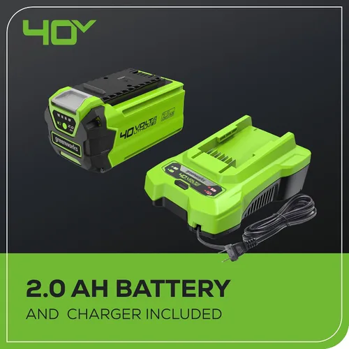 Vista 9 de Greenworks Sierra de poste de 40V de 8" + Cortasetos de poste, batería de 2.0Ah (Gen 1)