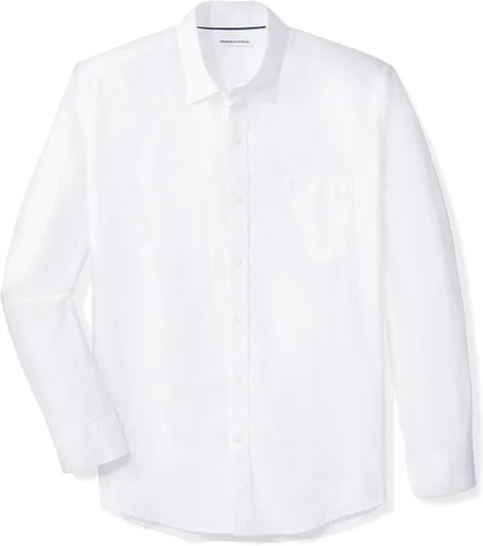 Vista 4 de Tienda Essentials Camisa de popelina para hombre, informal, de manga larga, con ajuste regular