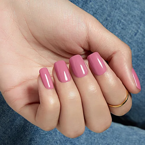 Vista 53 de Modelones Uñas postizas cuadradas cortas, color blanco y rosa, 32