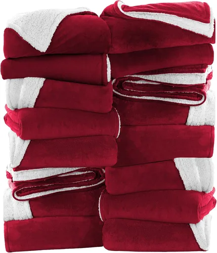 Vista 40 de IR Imperial Rooms Mantas Sherpa de color rosa bebé tamaño King para cama – Paquete al por mayor de 9 mantas Sherpa – Manta suave y esponjosa