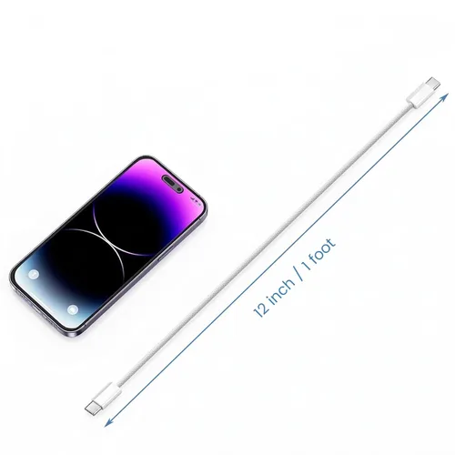 Vista 4 de Smays Cable corto USBC a USB C de 1 pie, paquete de 3, cable trenzado