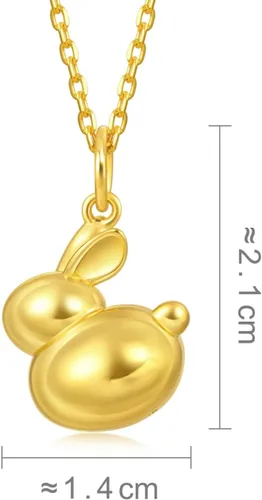 Vista 5 de CHOW SANG SANG 999 Colgante de conejo gordito de oro macizo de 24 quilates para mujer 93810P No incluye el collar, Metal, No es una piedra preciosa