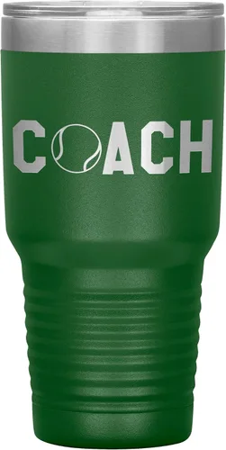 Vista 18 de Vaso de entrenador de tenis – Regalo de entrenador de tenis de 30 onzas con aislamiento de acero inoxidable grabado, color negro