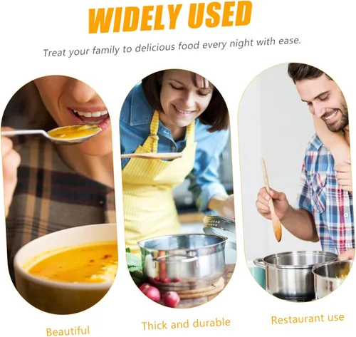 Vista 7 de Colador de fondo plano de acero inoxidable, cuchara de cocina de agujero grande para filtrar ollas calientes y camarones, colador de malla