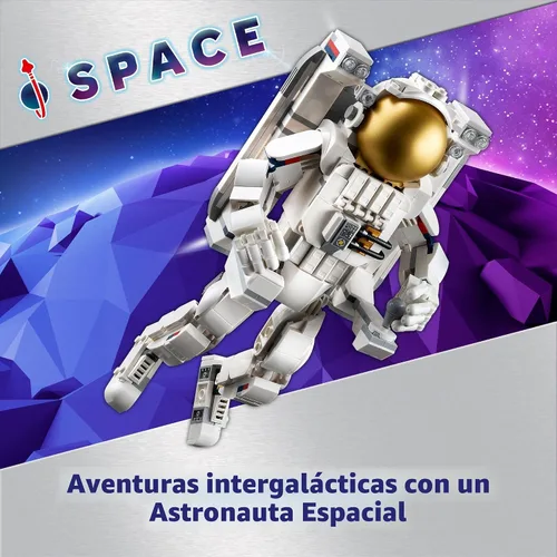 Vista 2 de LEGO Creator 3 en 1 Juguete de Astronauta Espacial, Set de Construcción que se Transforma de Figura de Astronauta a Perro a Jet Víbora, Idea