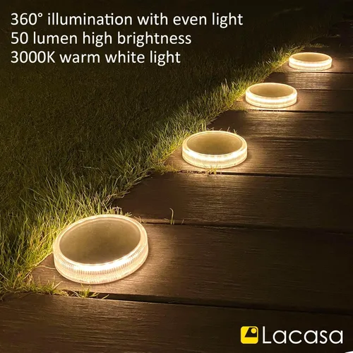 Vista 7 de Lacasa Luces solares de cubierta, 1 paquete de luz para pasarela de entrada