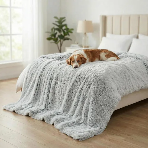 Vista 17 de PJYuCien Manta de perro para perros, cachorros y mascotas, ligera y portátil, manta de forro polar esponjoso, manta de felpa súper suave para sofá