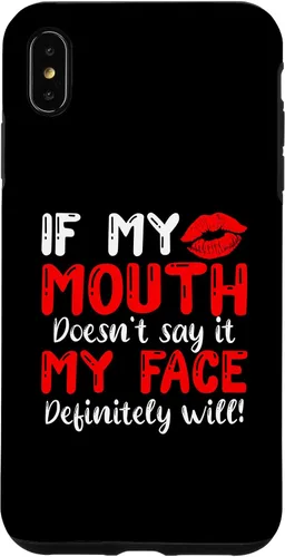 Vista 7 de Funda para iPhone 14 If My Mouth Doesn't Say It My Face Definitely Will