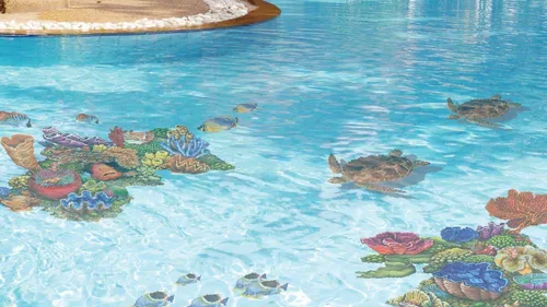 Vista 2 de Coral Reef C - Mosaico de porcelana para piscina (36 x 24 pulgadas)