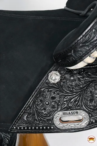 Vista 7 de HILASON Western Horse Treeless Trail Barrel Saddle American Leather for Horses Negro