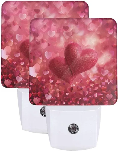 Vista 26 de Ouqiuwa Juego de 2 luces nocturnas enchufables para Navidad, rojo, invierno, feliz año nuevo, LED, sensor de movimiento, lámpara para dormitorio