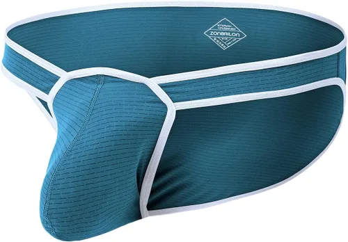 Vista 7 de ZONBAILON Ropa interior para hombre, bolsa elástica, sexy, de tiro bajo, con aumento de abultamiento 1T-negro
