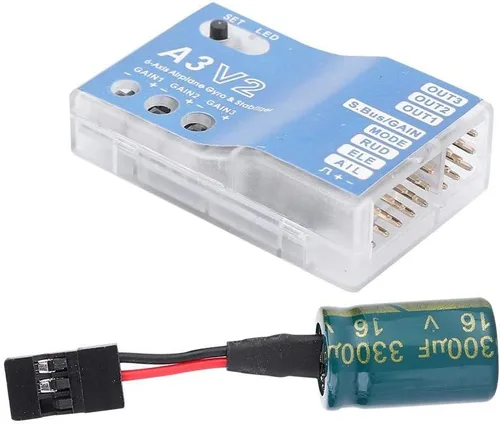 Vista 6 de Controlador de vuelo Estabilizador F50A 3-Axle Gyro A3 V2 Controlador de vuelo Sistema estabilizador para RC Avión de ala fija