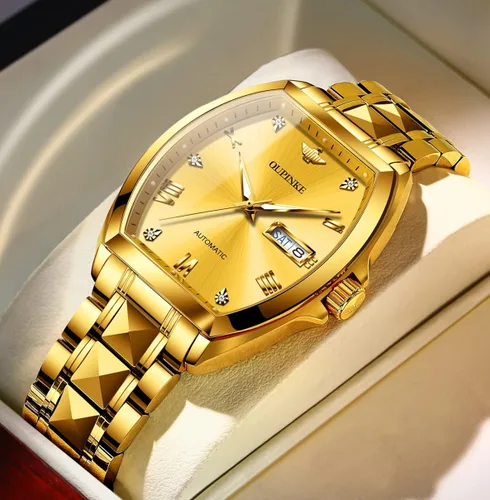 Vista 2 de OUPINKE Relojes automáticos de lujo para hombre, de cuerda automática, mecánico, de diamante, de acero de tungsteno, impermeable, luminoso