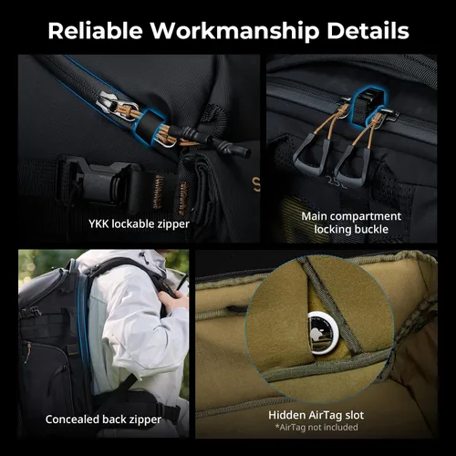 Vista 5 de SMALLRIG Outra 25 Mochila para cámara, 25L DSLR profesional/bolsa sin