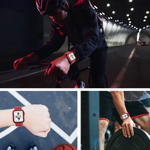 Vista 7 de Juego de 3 fundas compatibles con Apple Watch SE 3 Series 6/5/4 de 40 mm con protector de pantalla de vidrio templado, cubierta protectora