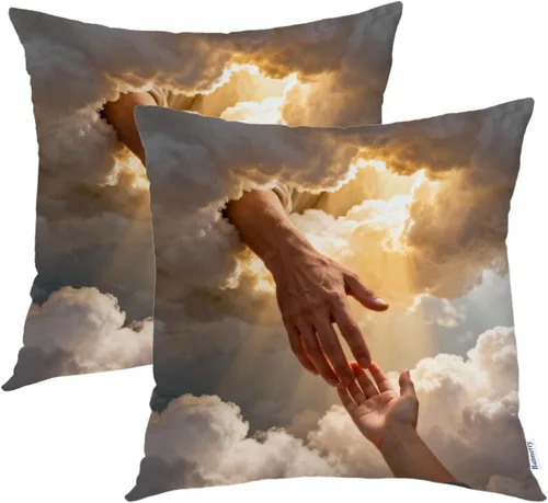 Vista 17 de Batmerry Autumn Forest Throw Pillow Covers, Yellow Orange Foliage in Fall Park Decorative Pillow Covers Digital Printing Blended for Couch Sofa Bed
