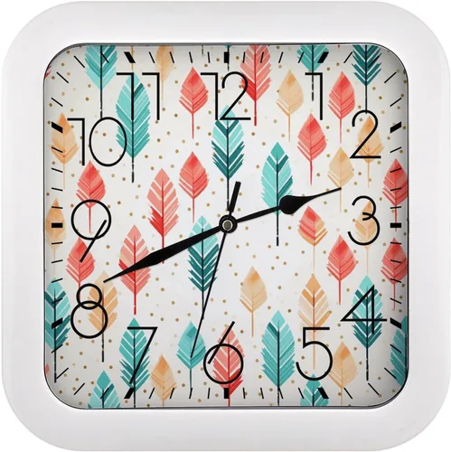 Vista 11 de 10" Square Modern Wall Clock,Animal Cockerel Print Kitchen Clocks Wall Battery Operated,Silent Non Ticking Unique Funny Cute Wall Clock for Living