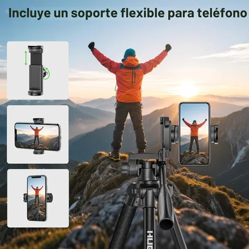 Vista 4 de Huepar Trípode de nivel láser profesional, soporte de nivel láser ajustable de 60 pulgadas, apto para niveles láser de alta resistencia, láseres