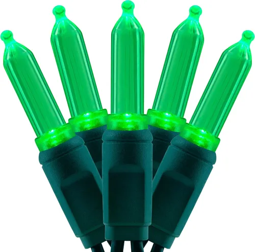 Vista 14 de YULETIME 100 luces naranjas de Navidad, 33 pies de una sola pieza impermeable LED