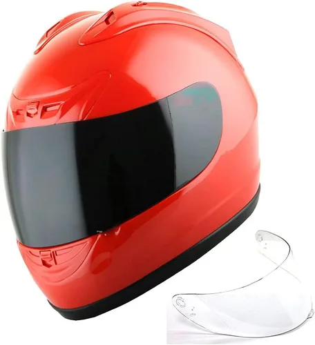 Vista 9 de 1Storm Nuevo Casco de Motocicleta de Cara Completa JH901 Negro Mate + Un Escudo Transparente Adicional: JH901