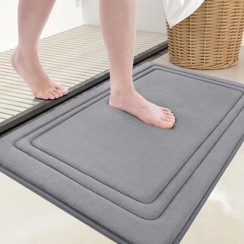 Vista 29 de Grandaily Alfombra de Baño de Espuma Viscoelástica 24x16, Ultra Suave, Antideslizante y Absorbente, Alfombras de Baño Lavables a Máquina y Secables