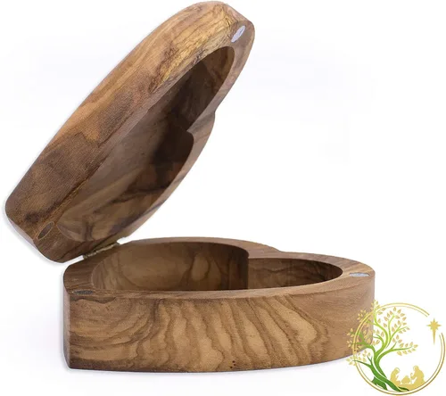 Vista 5 de Caja de corazón personalizada Caja de rosario de madera personalizada con cualquier mensaje - Regalo religioso para la comunión de confirmación