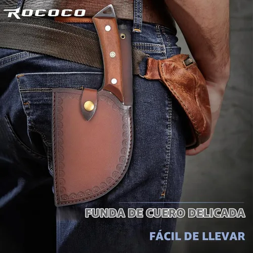Vista 4 de ROCOCO Cuchillo de chef japonés serbio - Cuchillo vikingo de carnicero