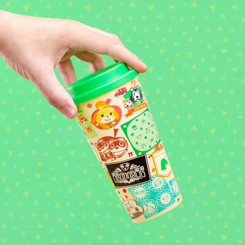 Vista 6 de Paladone PP7723NN Animal Crossing Taza de viaje con licencia oficial, Plástico, Multicolor, 350 ml