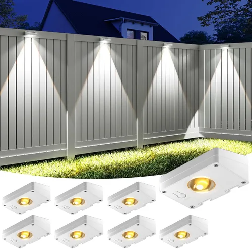 Vista 12 de VOLISUN Luces de Valla Solares, Luces de Valla con Energía Solar, LED Impermeable IP65, Luz Solar de 3 Temperaturas de Color para Valla, Patio Negro