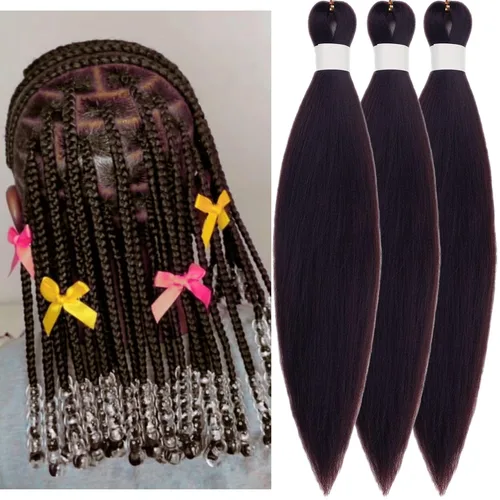 Vista 71 de Cabello trenzado para niños preestirado de 16 pulgadas, color negro para niños, trenzas sin nudos