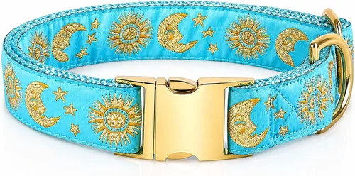 Vista 9 de waaag Pet, Moons Stars Suns - Collar para perro y gato, múltiples diseños Crescent Celestial, collar de correa para perro y gato, tamaño XXS