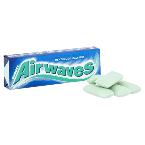 Vista 4 de Chicle sin azúcar Airwaves mentol y eucalipto, 10 tabletas, paquetes de 30