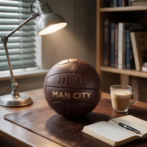 Vista 8 de Manchester City FC Balón de fútbol Retro Leather Heritage (talla única) (marrón)