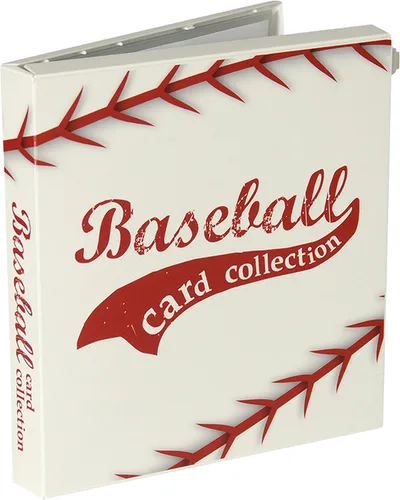 Vista 12 de Carpeta de colección de tarjetas coleccionables con temática de béisbol con páginas de tarjetas intercambiables. La carpeta/estuche está