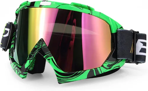 Vista 8 de ATV Ciclismo Motocicleta Gafas de Moto Bendable Anti-Reflexión Esponja Acolchado Gafas de esquí KG9 Lente teñida de naranja