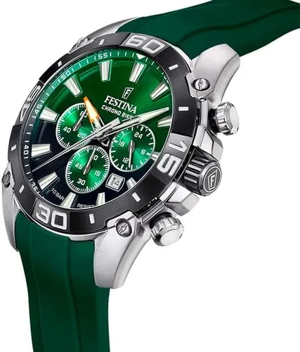 Vista 2 de Festina Chronobike 2021 Esfera verde Correa de silicona verde F205443, Verde, Tira