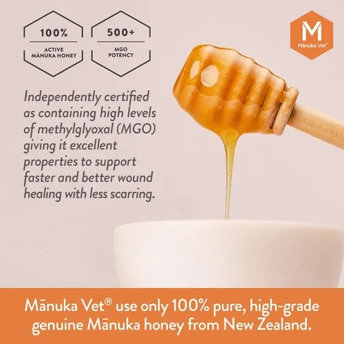 Vista 7 de Manuka Gel veterinario para piel y heridas, 500+ MGO miel de manuka de grado médico, tratamiento de curación rápida y reparación de la piel