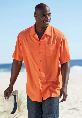 Vista 5 de KingSize KS Island - Camisa de manga corta de rayón sólido para hombre